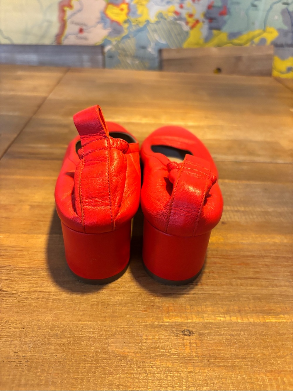 Everlane Red Block Heel Sling-Back Pumps - Picture 3 of 5